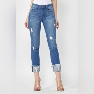 Blue Distressed Women's Jeans